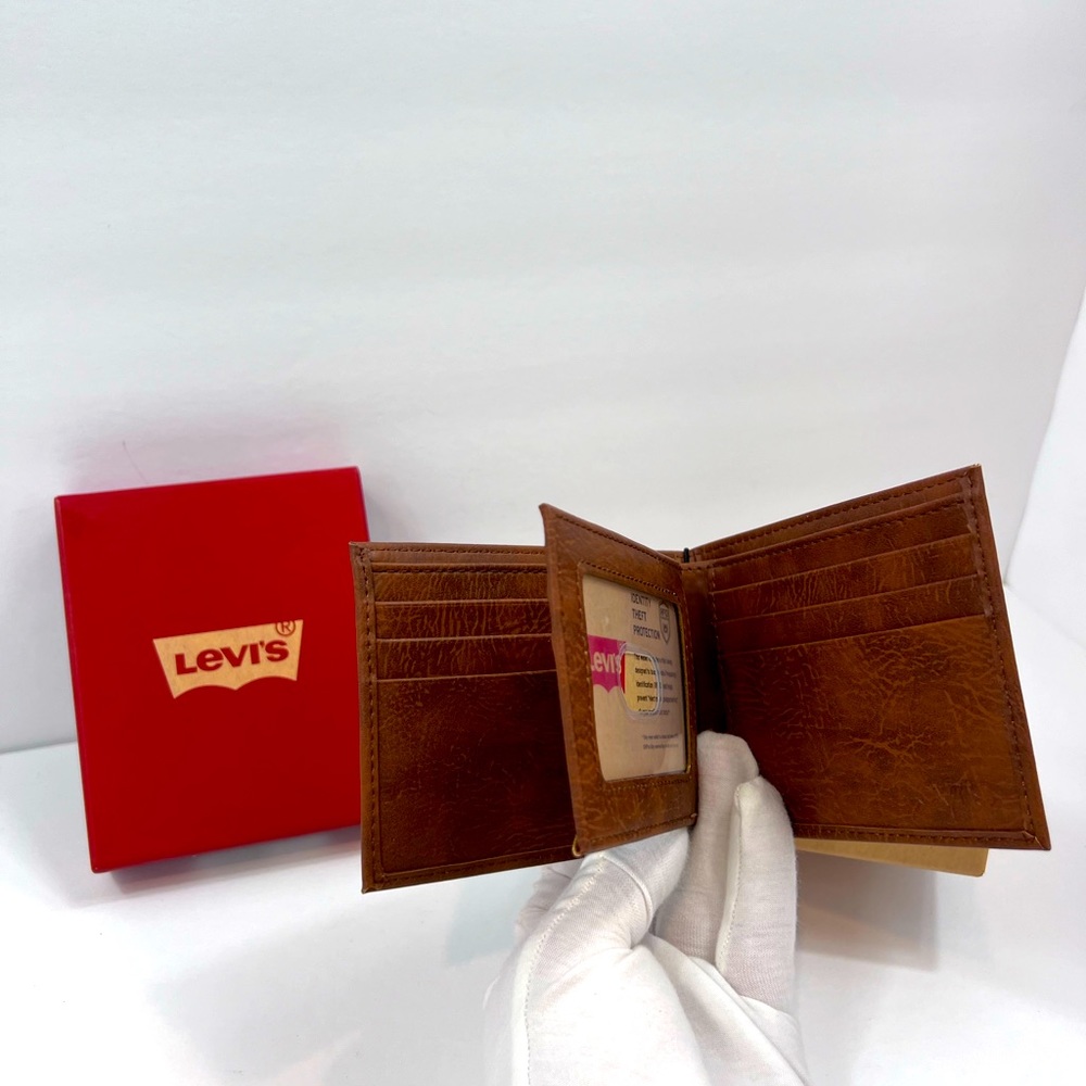 LEVI'S, MENS BROWN SINGLE FOLD MEN'S WALLET, RFID PROTECTION - Picture 5 of 12